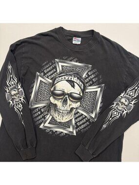 Vintage 1990s Easyriders Long Sleeve Shirt XL West Coast Choppers Biker Style